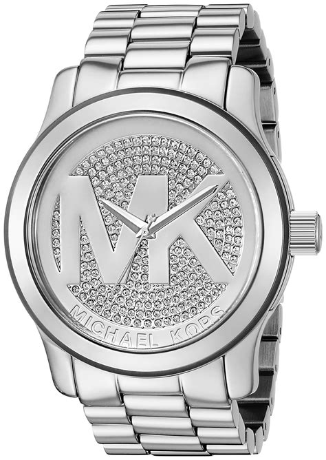 white michael kors watch|silver mk watch.